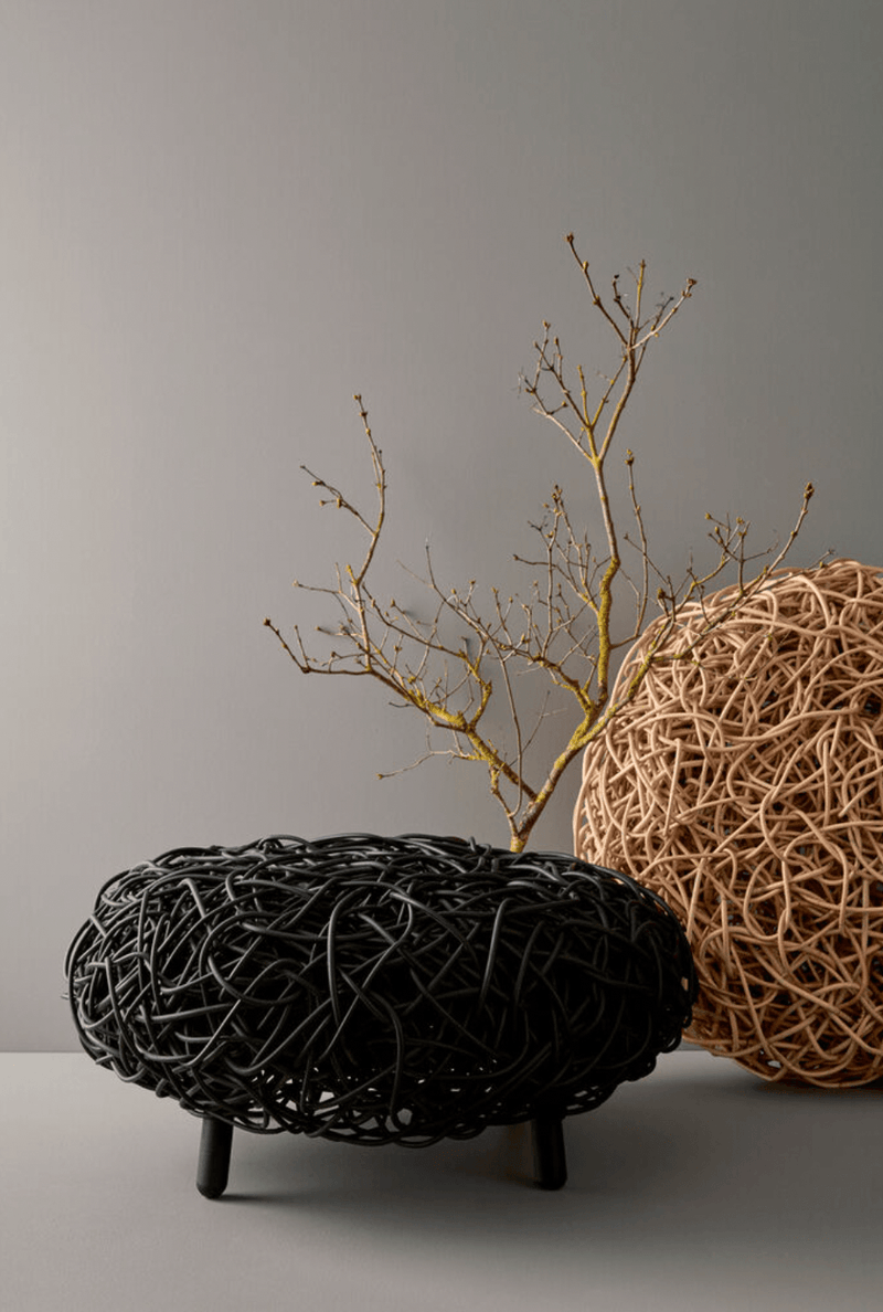 Loop Footstool - Cane Line - Stools + Benches + Ottomans - Black - HORNE