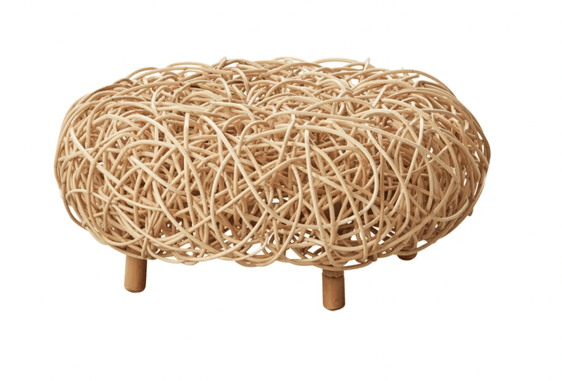 Loop Footstool - Cane Line - Stools + Benches + Ottomans - Black - HORNE