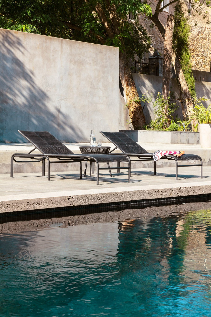 Loop Sunlounger - Vincent Sheppard - Outdoor Furniture - Black - HORNE