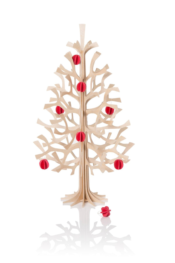 Lovi Birch Wood Christmas Tree - Lovi - Art + Objects - 12" Height w/ 8 Minibaubles - HORNE