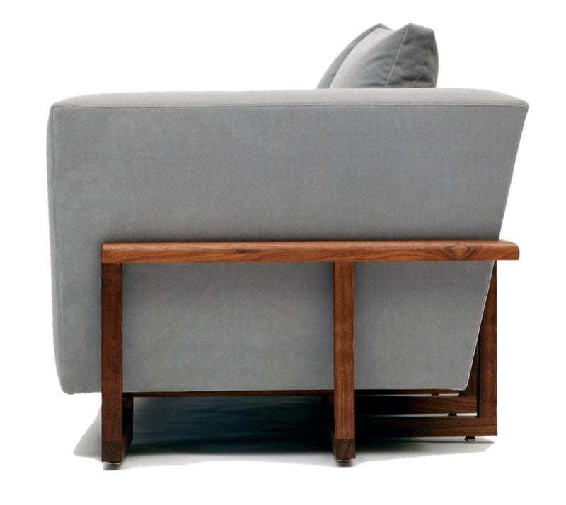 LRG Love Seat - No Tray - Artless - Sofas - Linen Blend - Mushroom - Walnut - HORNE