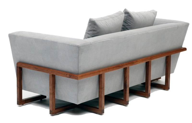 LRG Love Seat - No Tray - Artless - Sofas - Linen Blend - Mushroom - Walnut - HORNE