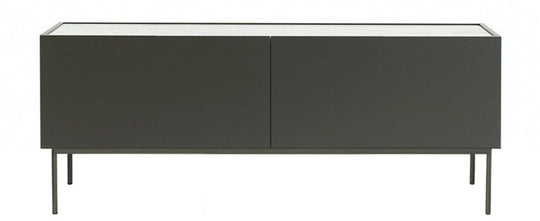 LUC 160 Sideboard With 2 Drawers - Glass Top - Asplund - Sideboards + Cabinets - Natural Oak - P1 - White - 15 - HORNE
