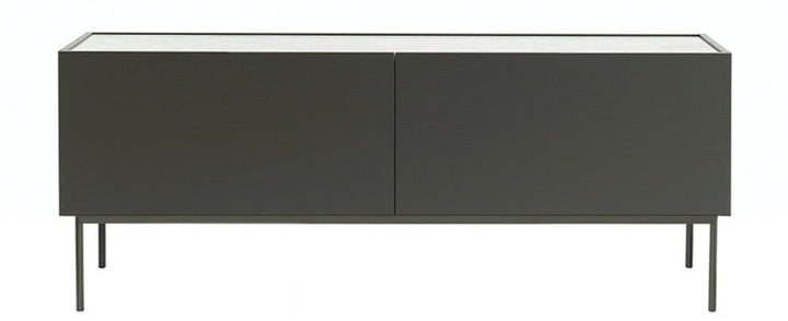 LUC 160 Sideboard With 2 Drawers - Glass Top - Asplund - Sideboards + Cabinets - Natural Oak - P1 - White - 15 - HORNE