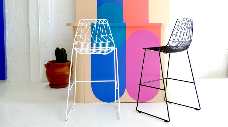 Lucy Stacking Bar Stool - Set of 2 - Bend Goods - Outdoor Furniture - Black - No Seat Pad - HORNE