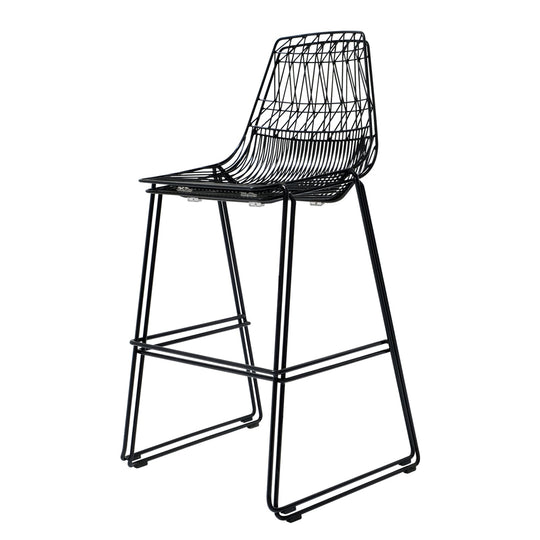 Lucy Stacking Bar Stool - Set of 2 - Bend Goods - Outdoor Furniture - Black - No Seat Pad - HORNE