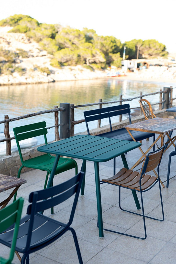 Luxembourg 4 Leg Square Table - 32" x 32" - Fermob - Outdoor Furniture - Lapilli Grey - HORNE