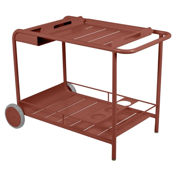 Luxembourg Bar Cart w/ Wheels - Fermob - Outdoor Furniture - Red Ochre - HORNE