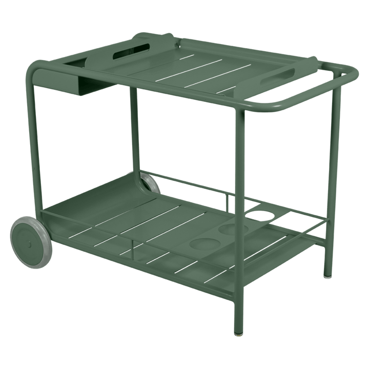 Luxembourg Bar Cart w/ Wheels - Fermob - Outdoor Furniture - Cedar Green - HORNE