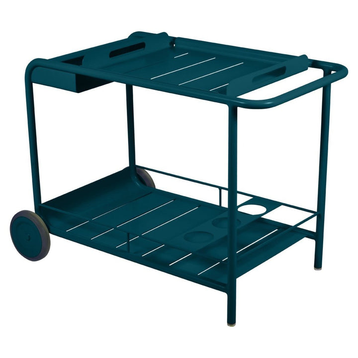 Luxembourg Bar Cart w/ Wheels - Fermob - Outdoor Furniture - Acapulco Blue - HORNE