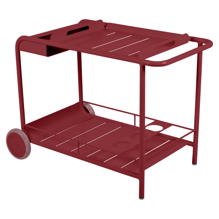 Luxembourg Bar Cart w/ Wheels - Fermob - Outdoor Furniture - Chili Red - HORNE