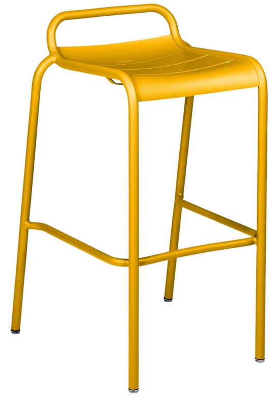 Luxembourg High Stool with Low Back - Set of 2 - Fermob - Outdoor Furniture - Honey Textured - HORNE