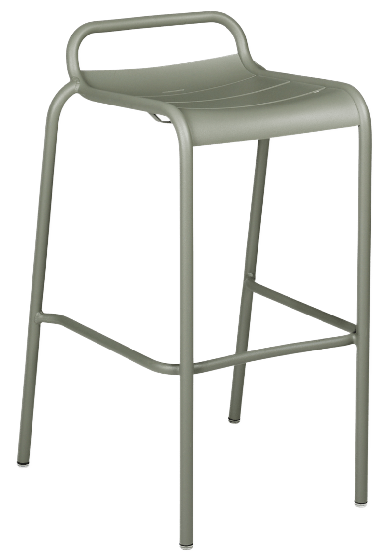 Luxembourg High Stool with Low Back - Set of 2 - Fermob - Outdoor Furniture - Black Cherry - HORNE
