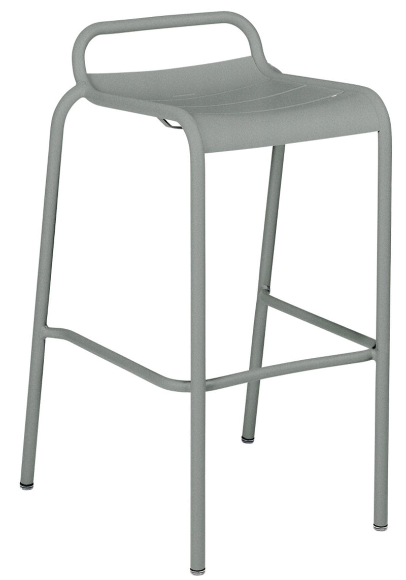 Luxembourg High Stool with Low Back - Set of 2 - Fermob - Outdoor Furniture - Black Cherry - HORNE