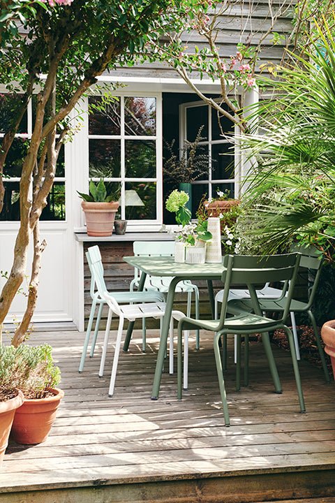 Luxembourg Stacking Side Chair - Set of 2 - Fermob - Outdoor Furniture - Acapulco Blue - HORNE