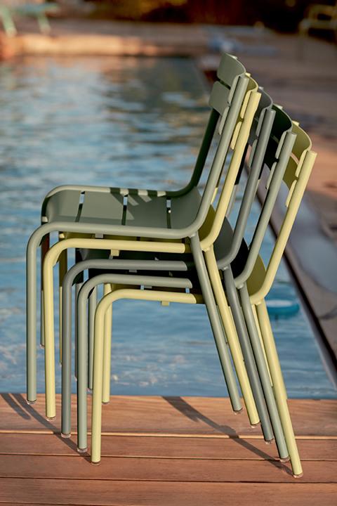 Luxembourg Stacking Side Chair - Set of 4 - Fermob - Outdoor Furniture - Acapulco Blue - HORNE