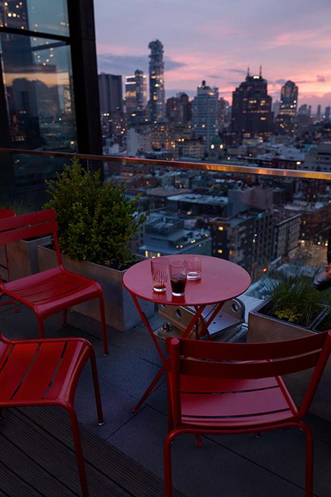 Luxembourg Stacking Side Chair - Set of 4 - Fermob - Outdoor Furniture - Acapulco Blue - HORNE