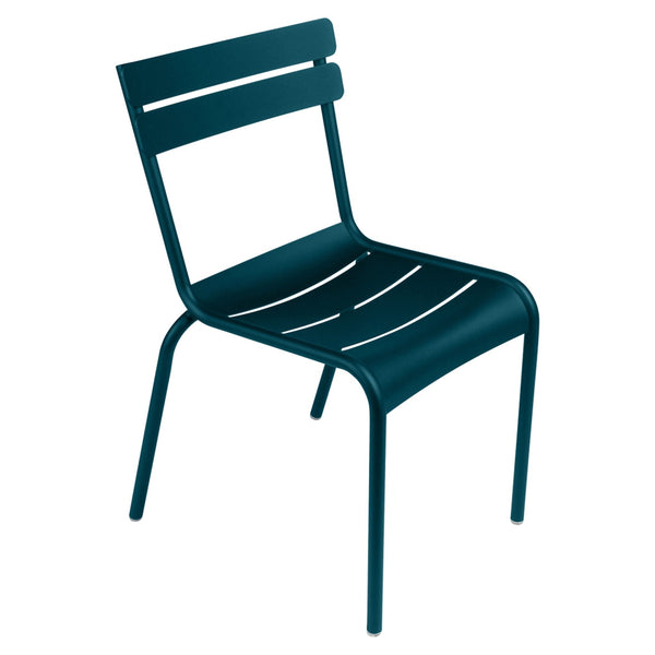 Luxembourg Steel Side Chair - Set of 2 - Fermob - Outdoor Furniture - Acapulco Blue - HORNE