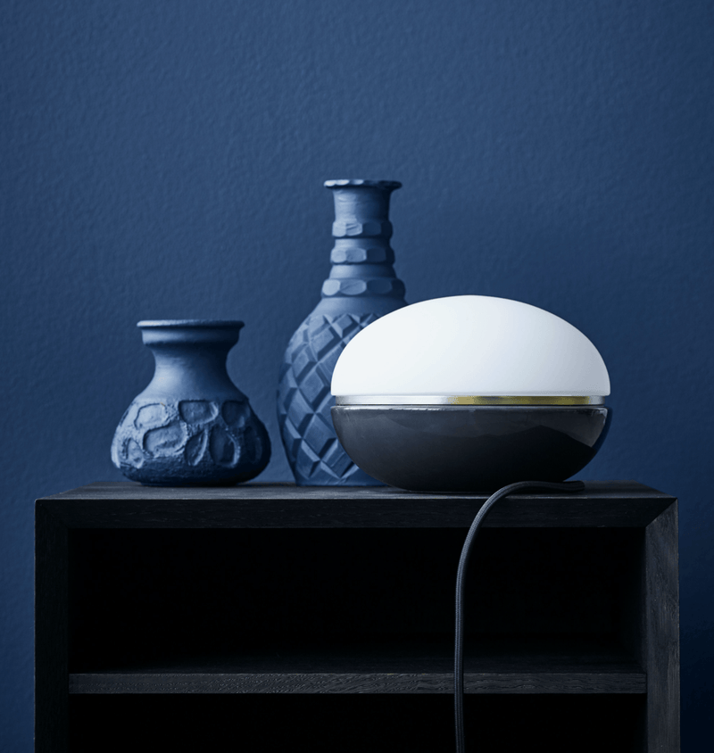 Black Macaroon Opal Glass Table Lamp by Lucie Kaas