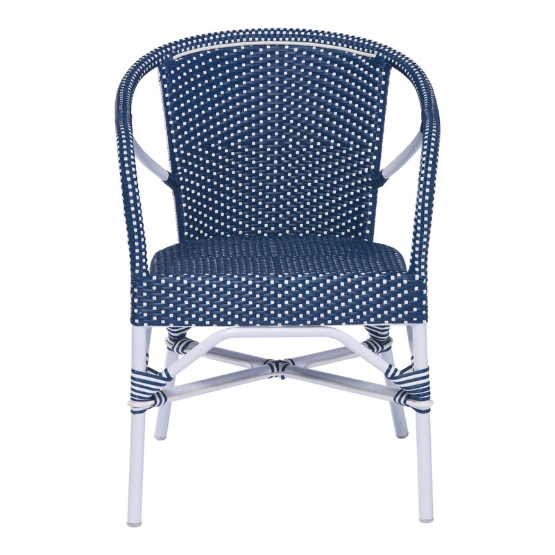Madeleine Arm Chair AluRattan - Sika Design - Outdoor Furniture - White with Cappuccino Dots - White - HORNE