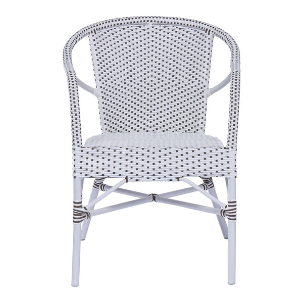 Madeleine Arm Chair AluRattan - Sika Design - Outdoor Furniture - Navy Blue with White Dots - White - HORNE