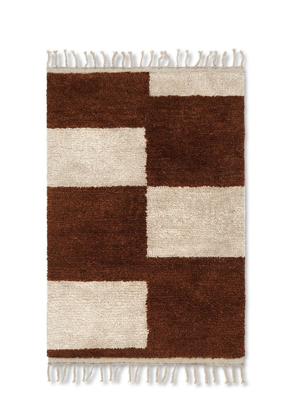 Mara Knotted Rug - Ferm Living Rugs - Small - Dark Brick/ Off - White - HORNE