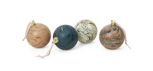 Marble Baubles - Set of 4
