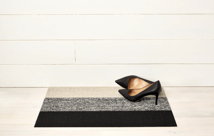 Marbled Stripe Shag Rug - Chilewich - Rugs - Salt & Pepper - Doormat - HORNE