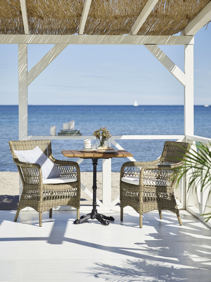 Marie Arm Chair - Exterior - Sika Design - Outdoor Furniture - Natural - Tempotest Canvas White - HORNE