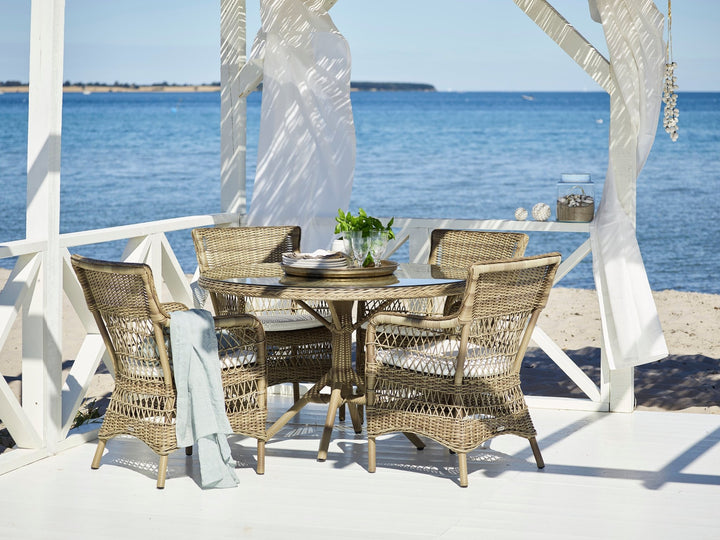 Marie Arm Chair - Exterior - Sika Design - Outdoor Furniture - Natural - Tempotest Canvas White - HORNE