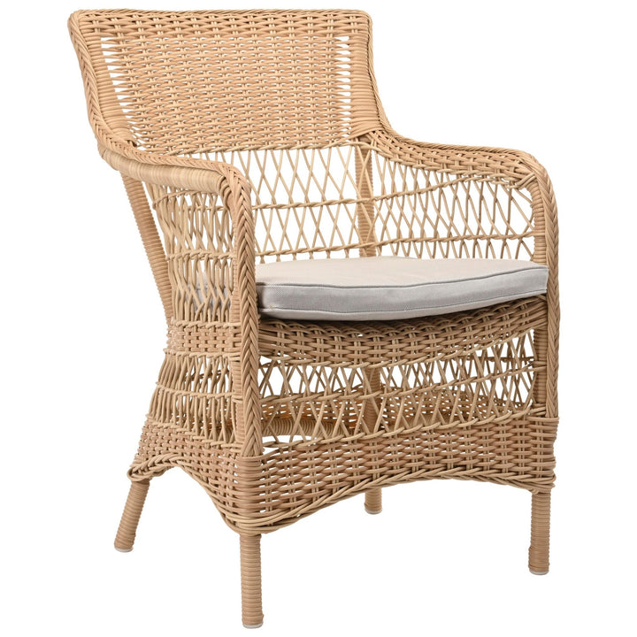Marie Arm Chair - Exterior - Sika Design - Outdoor Furniture - Natural - Sunbrella Sailcloth Seagull - HORNE