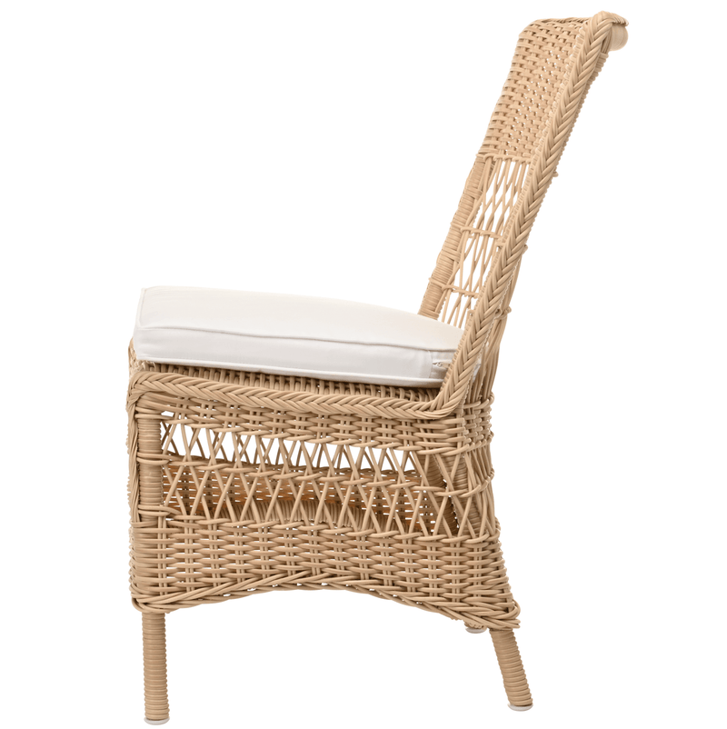 Marie Side Chair - Exterior - Sika Design - Outdoor Furniture - Natural - Sunbrella Sailcloth Seagull - HORNE
