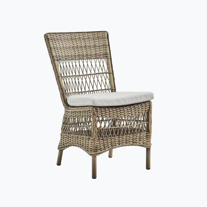 Marie Side Chair - Exterior - Sika Design - Outdoor Furniture - Natural - Sunbrella Sailcloth Seagull - HORNE
