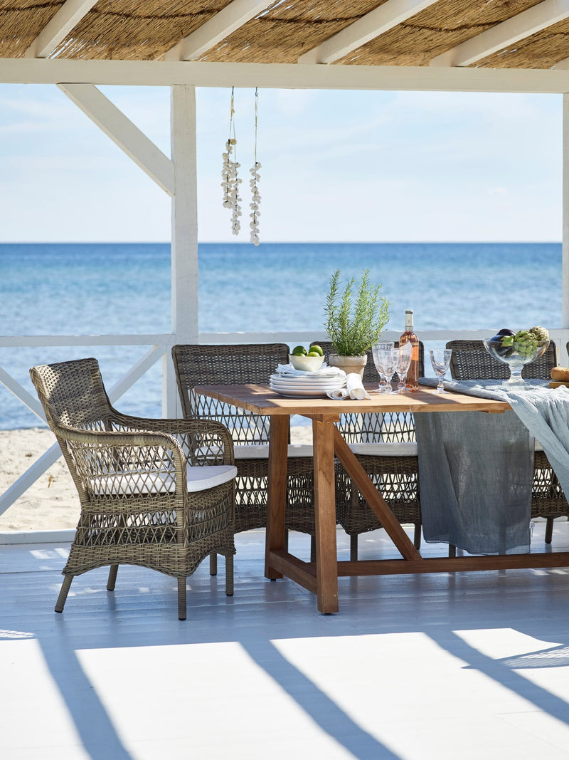Marie Side Chair - Exterior - Sika Design - Outdoor Furniture - Natural - Sunbrella Sailcloth Seagull - HORNE