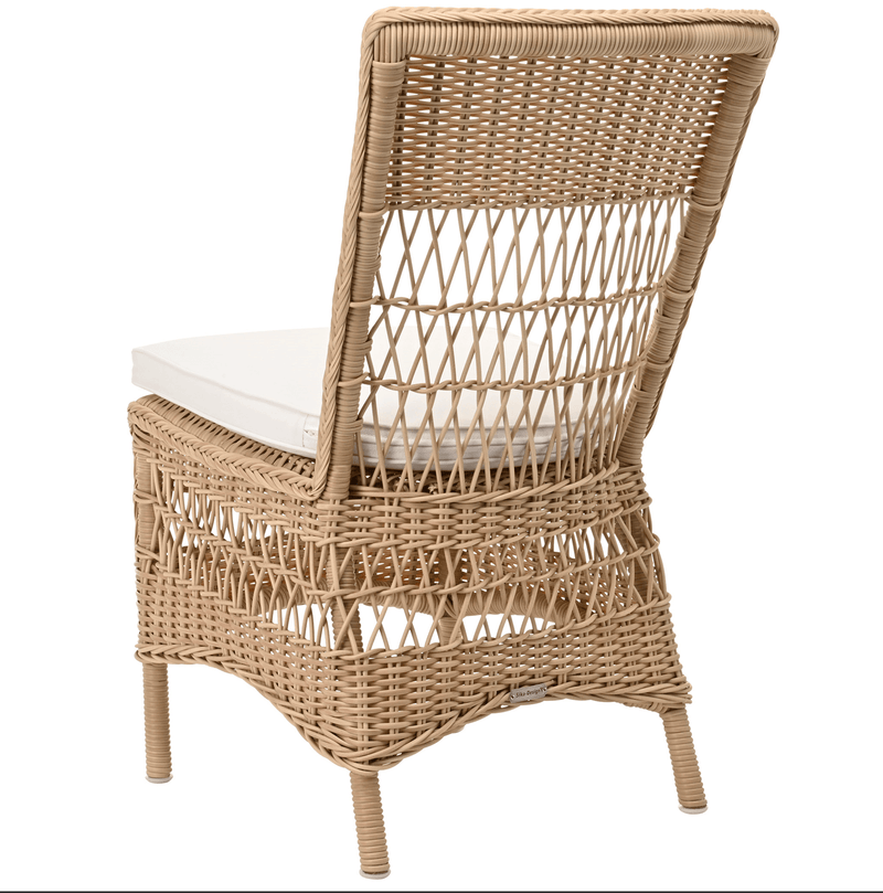 Marie Side Chair - Exterior - Sika Design - Outdoor Furniture - Natural - Sunbrella Sailcloth Seagull - HORNE
