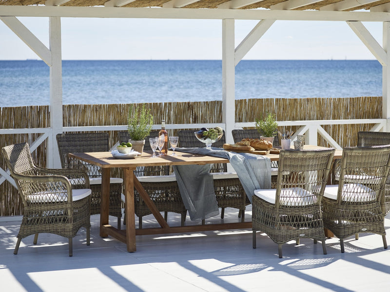 Marie Side Chair - Exterior - Sika Design - Outdoor Furniture - Natural - Sunbrella Sailcloth Seagull - HORNE
