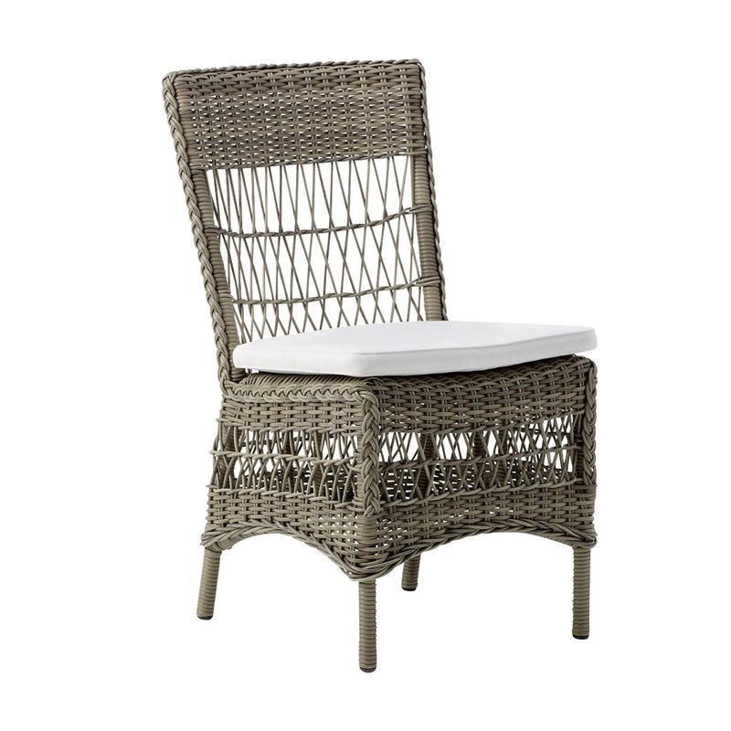 Marie Side Chair - Exterior - Sika Design - Outdoor Furniture - Natural - Sunbrella Sailcloth Seagull - HORNE
