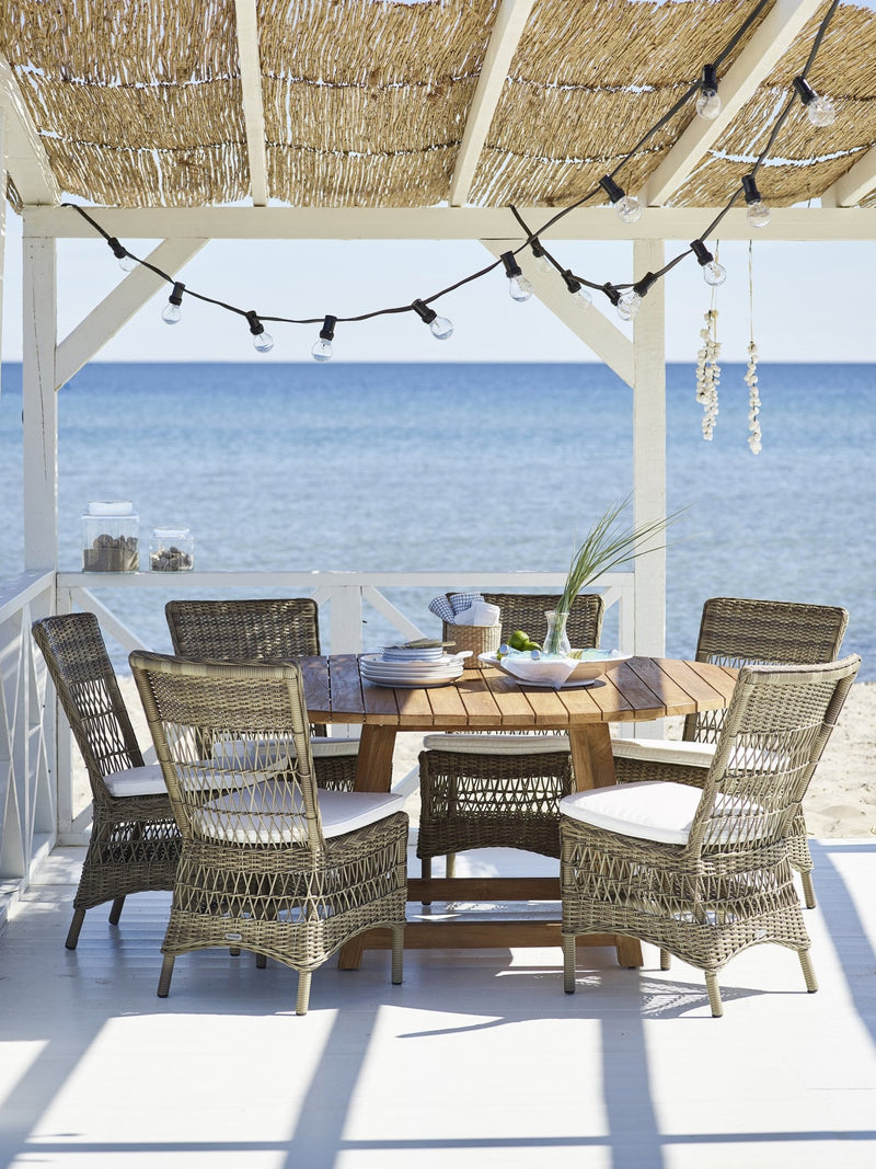 Marie Side Chair - Exterior - Sika Design - Outdoor Furniture - Natural - Sunbrella Sailcloth Seagull - HORNE