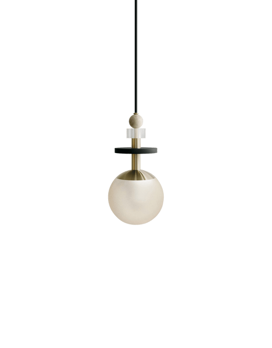 Maru Pendant - Brass - Ladies & Gentlemen - Pendants - 6" - Short - Cream Translucent - HORNE