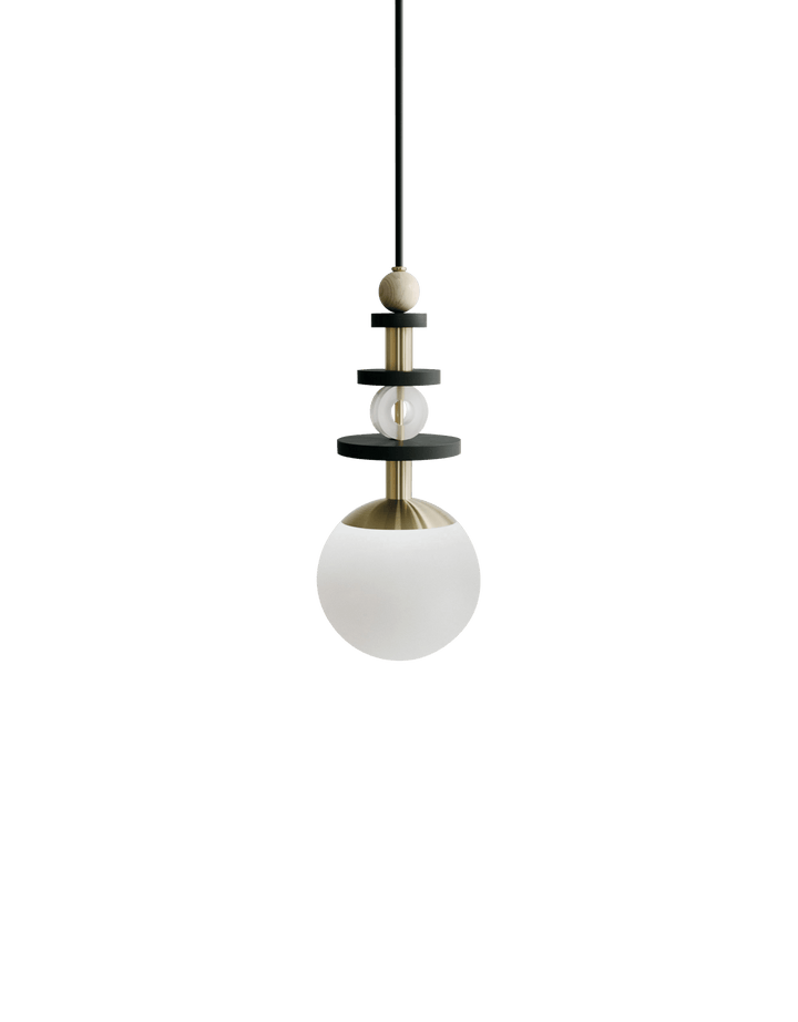 Maru Pendant - Brass - Ladies & Gentlemen - Pendants - 6" - Tall - Matte White - HORNE