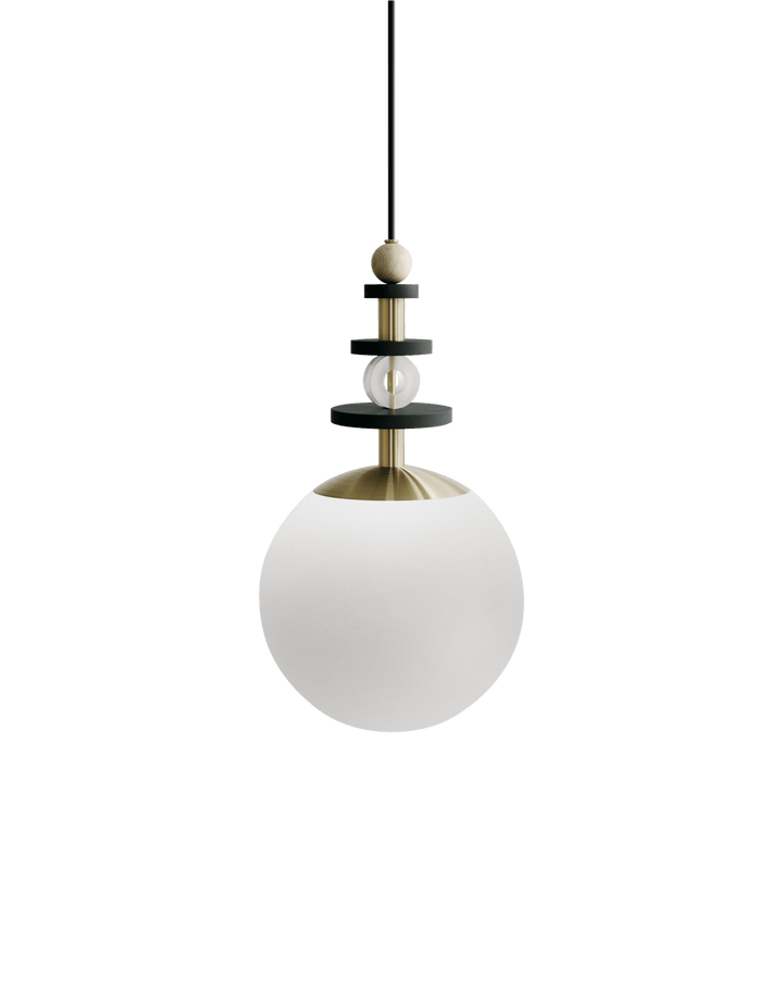 Maru Pendant - Brass - Ladies & Gentlemen - Pendants - 10" - Tall - Matte White - HORNE