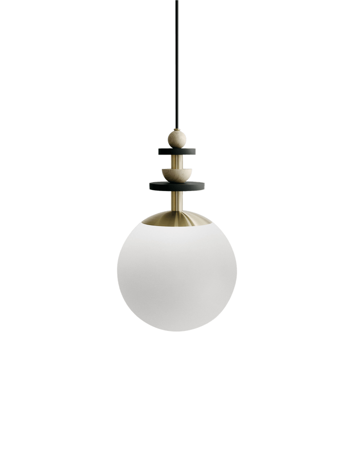 Maru Pendant - Brass - Ladies & Gentlemen - Pendants - 10" - Medium - Matte White - HORNE