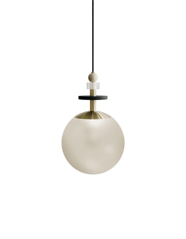Maru Pendant - Brass - Ladies & Gentlemen - Pendants - 10" - Short - Cream Translucent - HORNE