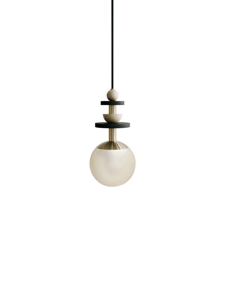 Maru Pendant - Brass - Ladies & Gentlemen - Pendants - 6" - Medium - Cream Translucent - HORNE