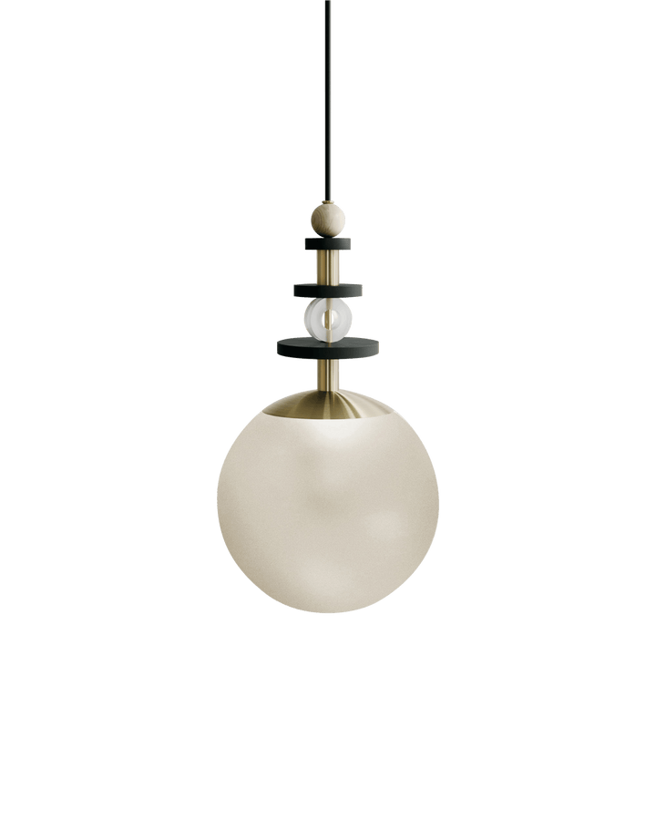 Maru Pendant - Brass - Ladies & Gentlemen - Pendants - 10" - Tall - Cream Translucent - HORNE