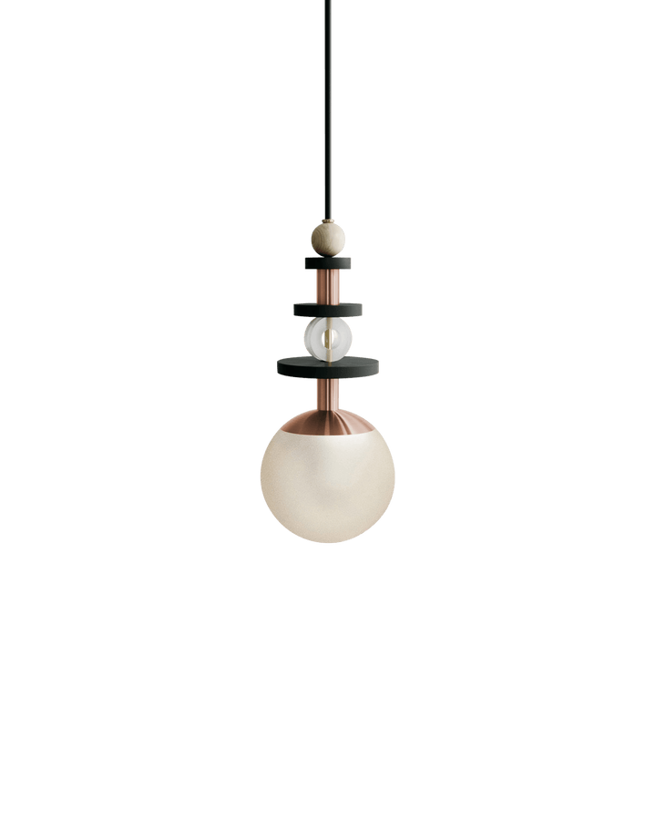 Maru Pendant - Copper - Ladies & Gentlemen - Pendants - 6" - Tall - Cream Translucent - HORNE