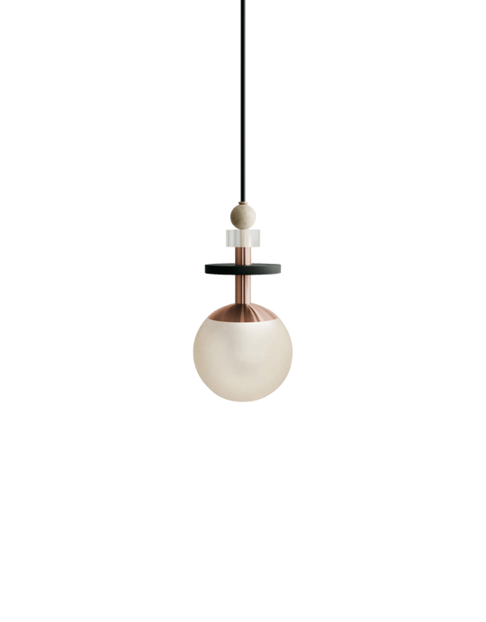 Maru Pendant - Copper - Ladies & Gentlemen - Pendants - 6" - Small - Cream Translucent - HORNE