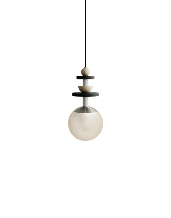 Maru Pendant - Satin Nickel - Ladies & Gentlemen - Pendants - 6" - Medium - Cream Translucent - HORNE