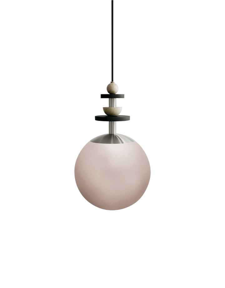 Maru Pendant - Satin Nickel - Ladies & Gentlemen - Pendants - 10" - Medium - Rust Translucent - HORNE
