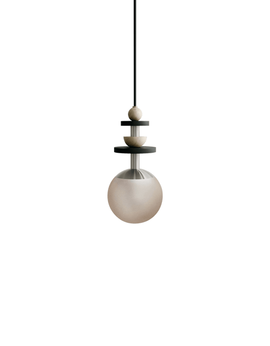 Maru Pendant - Satin Nickel - Ladies & Gentlemen - Pendants - 6" - Medium - Bronze Translucent - HORNE